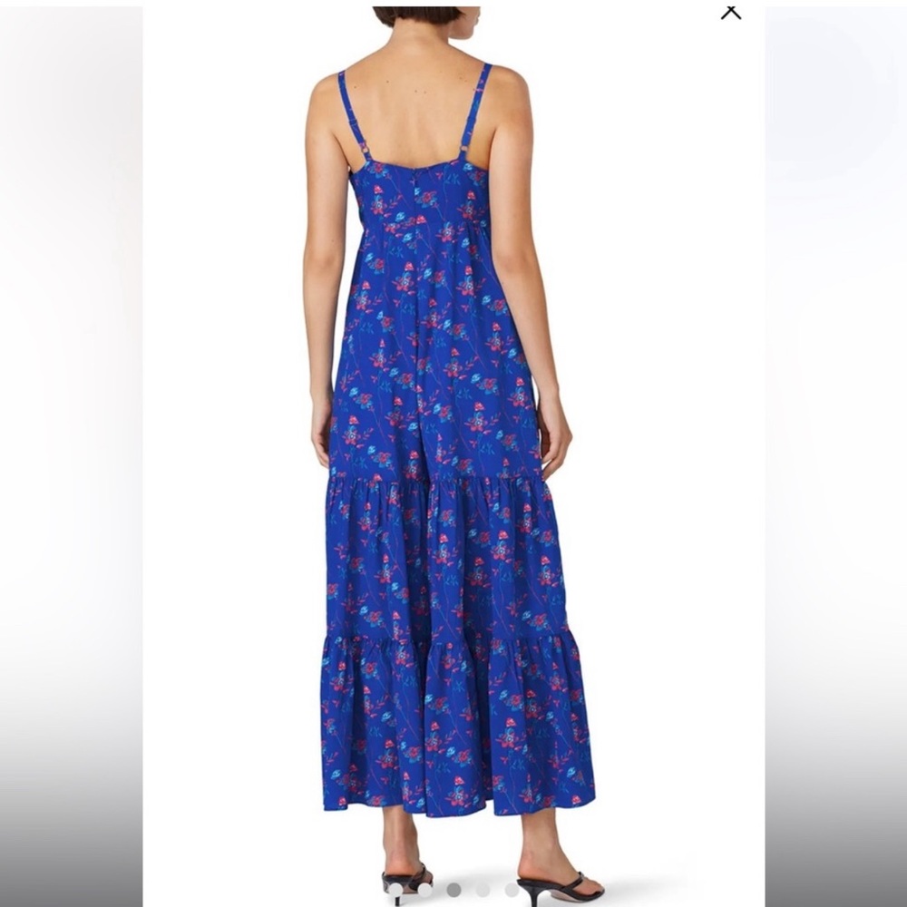 Thankoon Collective Wide Leg Blue Floral Jumpsuit- Size 10 - Picture 3 of 5